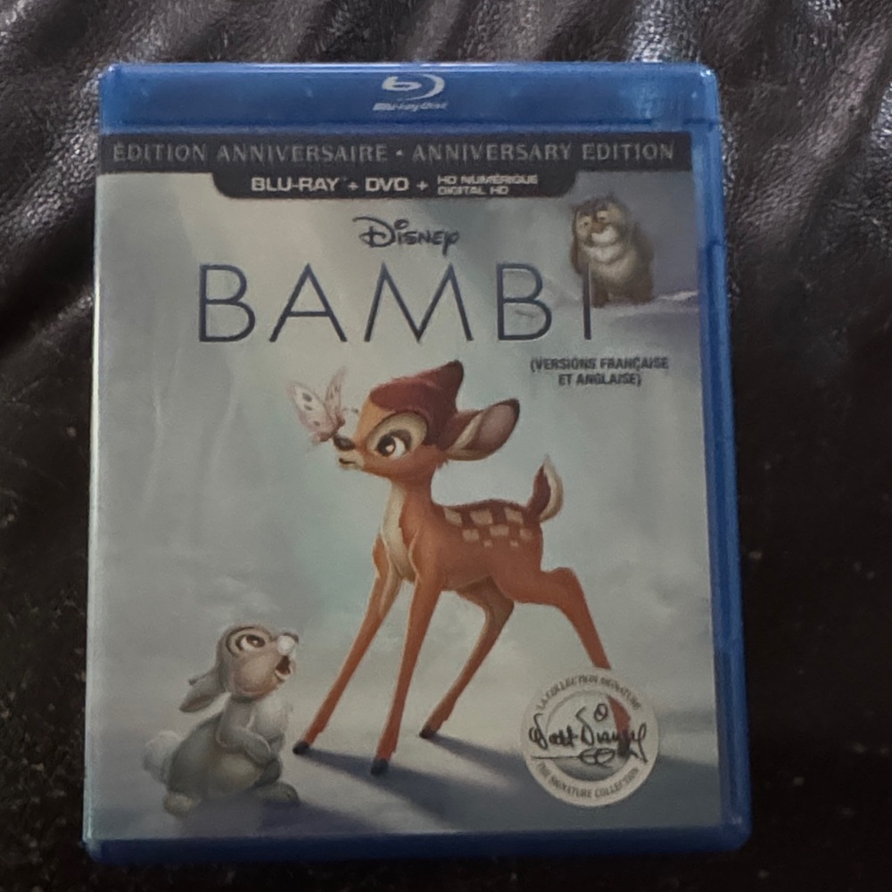Disney Bambi Blu-ray DVD in Blue Case